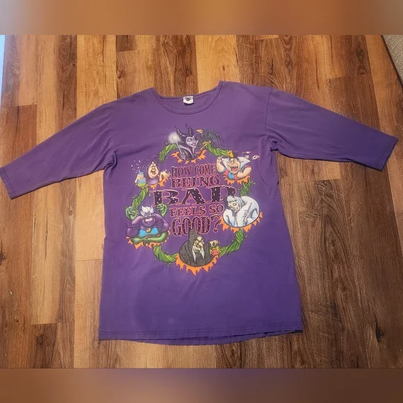 Vintage Disney Villains Long Tee One Size - Picture 1 of 16
